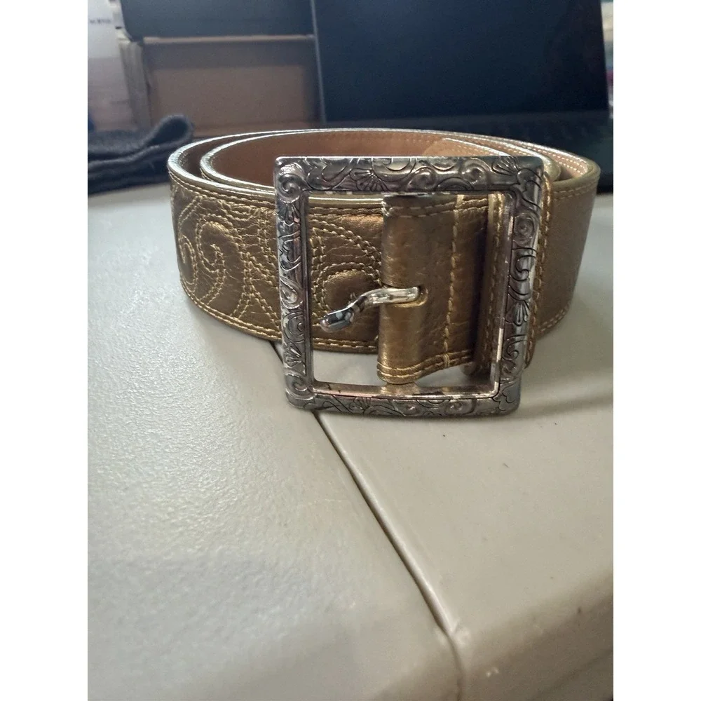 Brighton Belt Gold Embossed B31002 Size 34